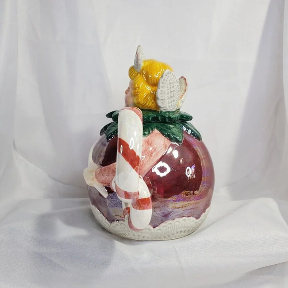 VTG Department 56 Sugar Plum Fairy Christmas Teapot Candy Cane Handle Dept 56 - Picture 3 of 11